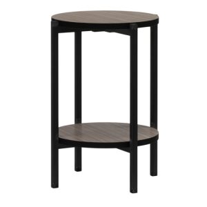 KONSIMO GERIS Wysoki industrialny stolik z półką, loft, ciemny dąb 823538 KONSIMO GERIS Wysoki industrialny stolik z półką, loft, ciemny dąb 823538