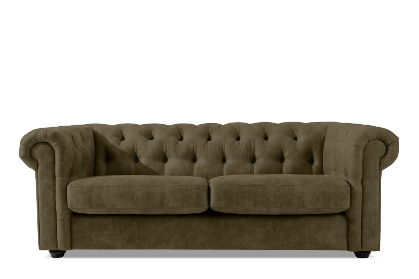 KONSIMO GRAVO Sofa trzyosobowa z ekoskóry chesterfield, pikowana 823683