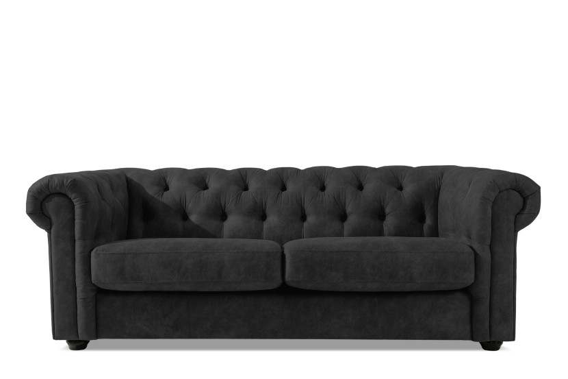 KONSIMO GRAVO Sofa trzyosobowa z ekoskóry chesterfield, pikowana 823685