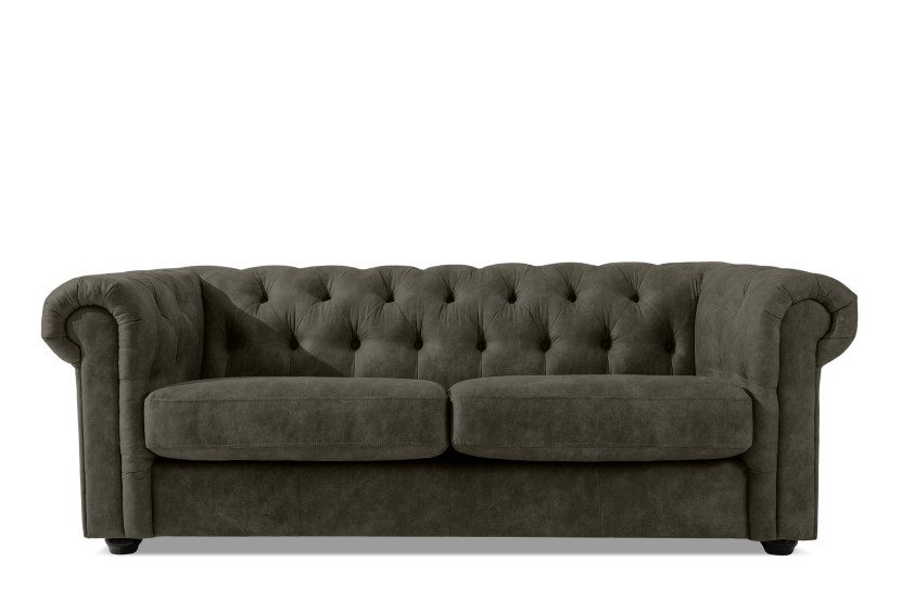 KONSIMO GRAVO Sofa trzyosobowa z ekoskóry chesterfield, pikowana 823690