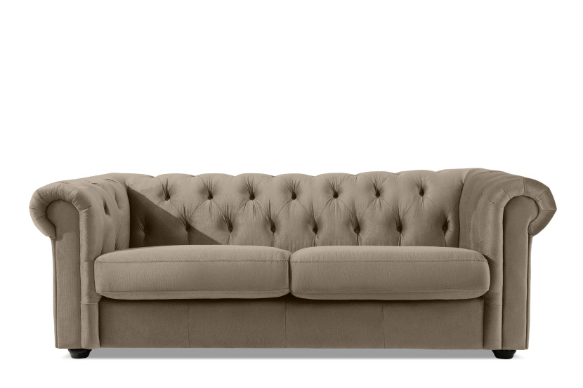 KONSIMO GRAVO Welurowa Sofa trzyosobowa chesterfield, pikowana 823686