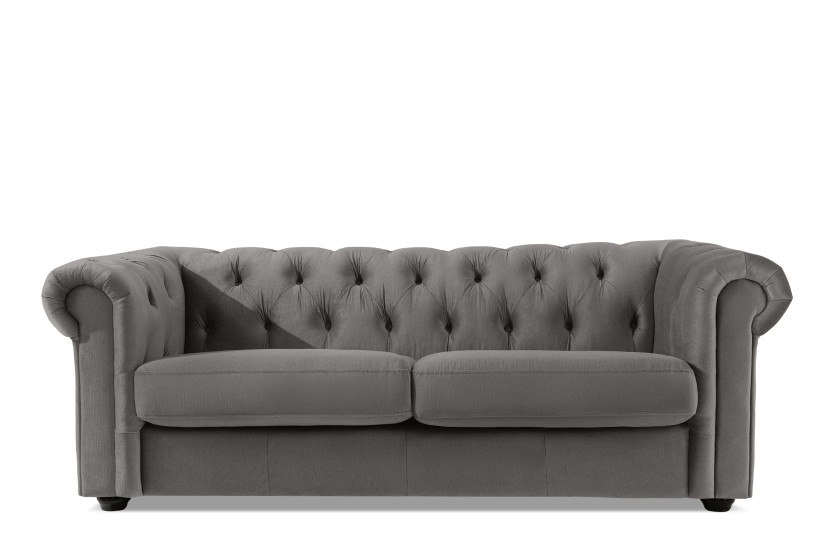 KONSIMO GRAVO Welurowa Sofa trzyosobowa chesterfield, pikowana 823688