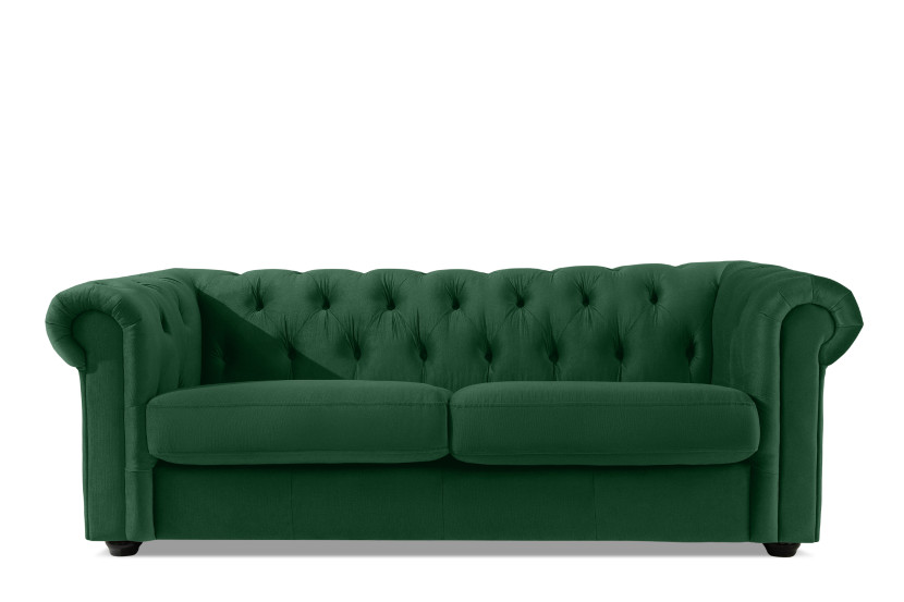 KONSIMO GRAVO Welurowa Sofa trzyosobowa chesterfield, pikowana 823689