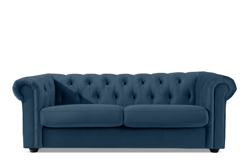 KONSIMO GRAVO Welurowa Sofa trzyosobowa chesterfield, pikowana 823691
