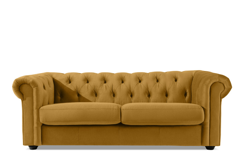 KONSIMO GRAVO Welurowa Sofa trzyosobowa chesterfield, pikowana 823692