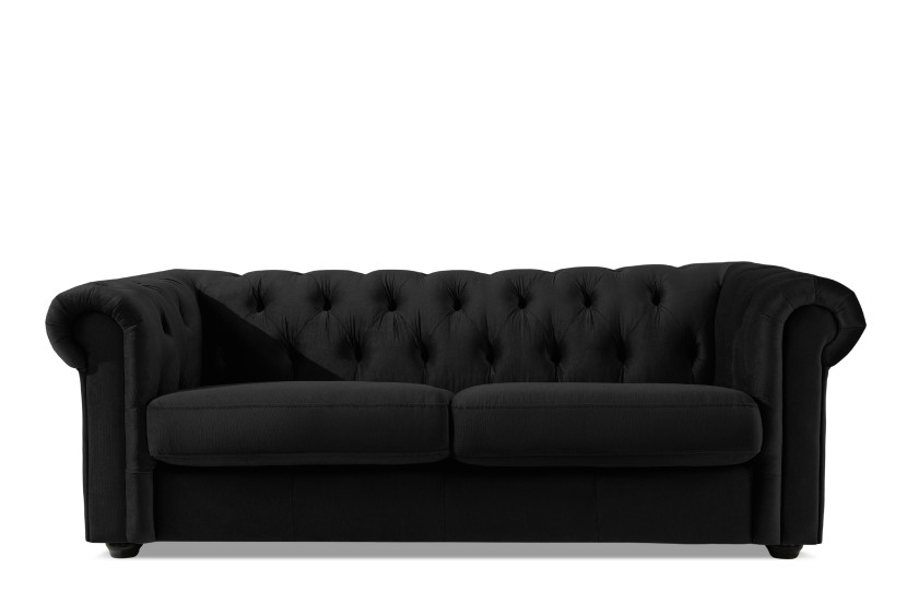KONSIMO GRAVO Welurowa Sofa trzyosobowa chesterfield, pikowana 823681
