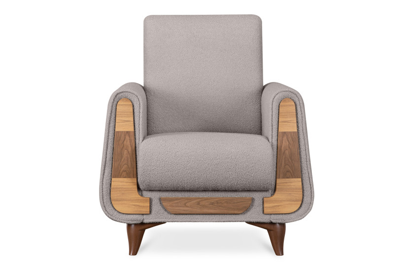 KONSIMO GUSTAVO Fotel do salonu ze wstawkami imitującymi drewno 817310