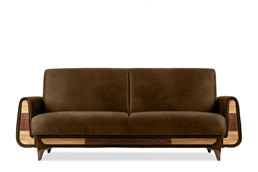 KONSIMO GUSTAVO II Elegancka wersalka do salonu w tkaninie imitującej zamsz 817503