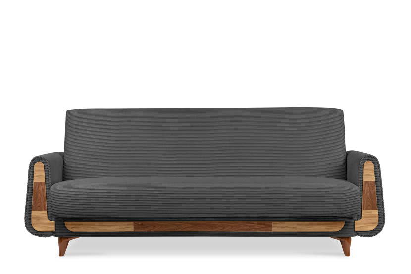 KONSIMO GUSTAVO II Sofa trzyosobowa rozkładana w tkaninie sztruksowej 817500
