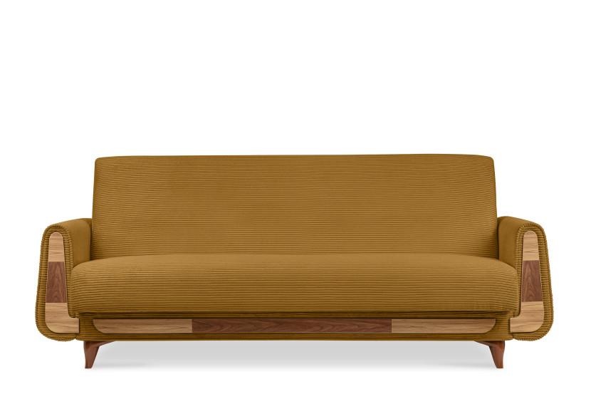 KONSIMO GUSTAVO II Sofa trzyosobowa rozkładana w tkaninie sztruksowej 817507