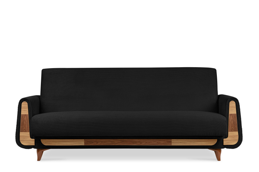KONSIMO GUSTAVO II Sofa trzyosobowa rozkładana w tkaninie sztruksowej 817511