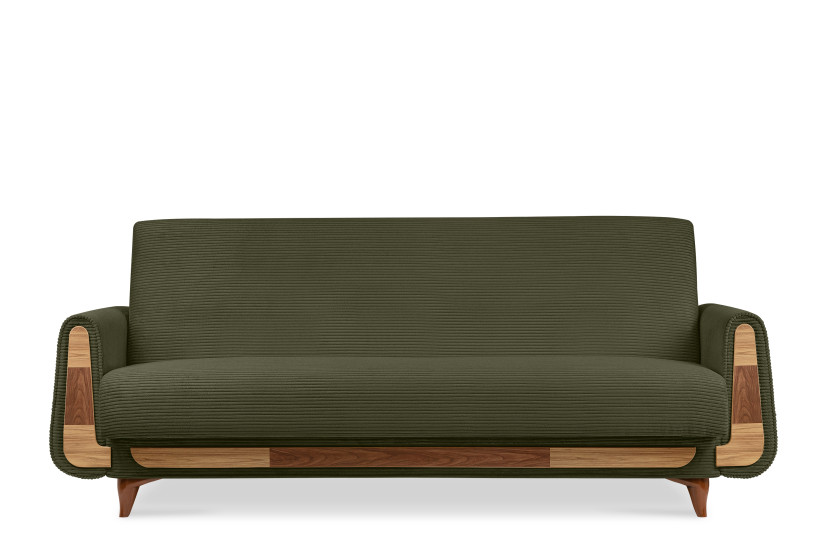 KONSIMO GUSTAVO II Sofa trzyosobowa rozkładana w tkaninie sztruksowej 817512