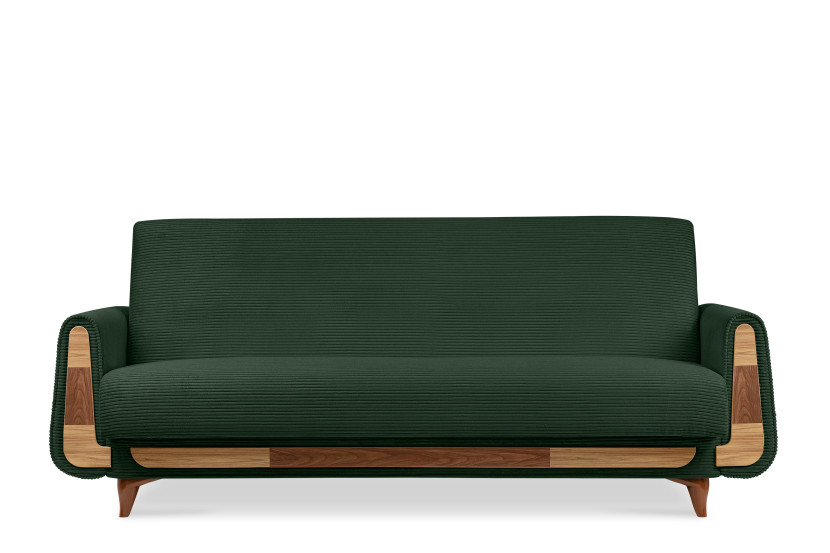 KONSIMO GUSTAVO II Sofa trzyosobowa rozkładana w tkaninie sztruksowej 817521