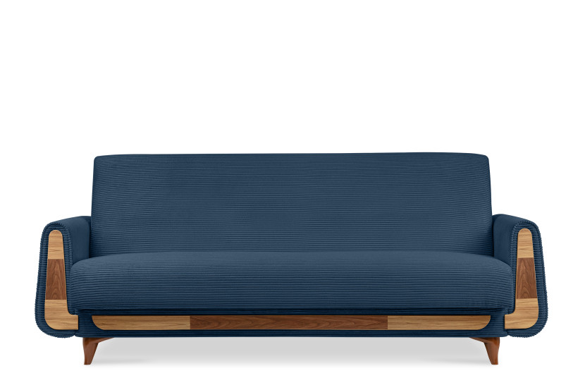 KONSIMO GUSTAVO II Sofa trzyosobowa rozkładana w tkaninie sztruksowej 817526