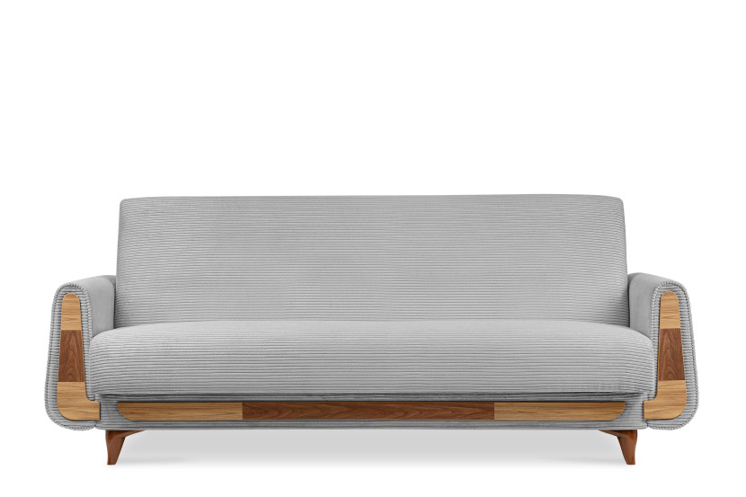 KONSIMO GUSTAVO II Sofa trzyosobowa rozkładana w tkaninie sztruksowej 817498