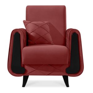 KONSIMO GUSTAVO III Elegancki fotel z poduszką i czarnymi elementami 817300