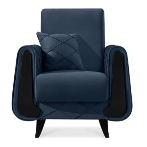 KONSIMO GUSTAVO III Elegancki fotel z poduszką i czarnymi elementami 817305