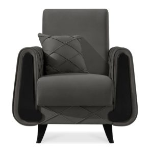 KONSIMO GUSTAVO III Elegancki fotel z poduszką i czarnymi elementami 817307