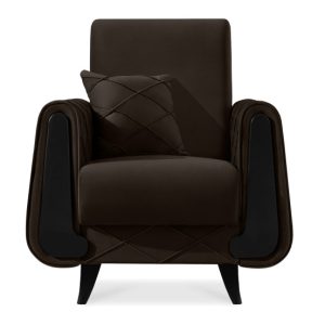 KONSIMO GUSTAVO III Elegancki fotel z poduszką i czarnymi elementami 817308