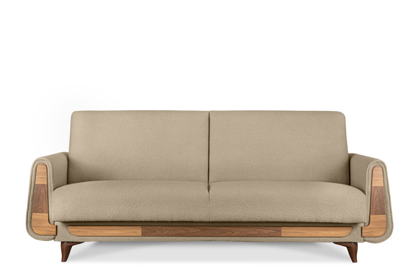 KONSIMO GUSTAVO Sofa rozkładana z pojemnikiem na pościel do salonu boucle 817513