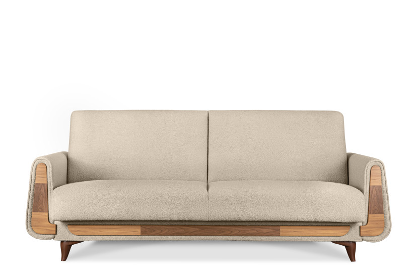KONSIMO GUSTAVO Sofa rozkładana z pojemnikiem na pościel do salonu boucle 817523