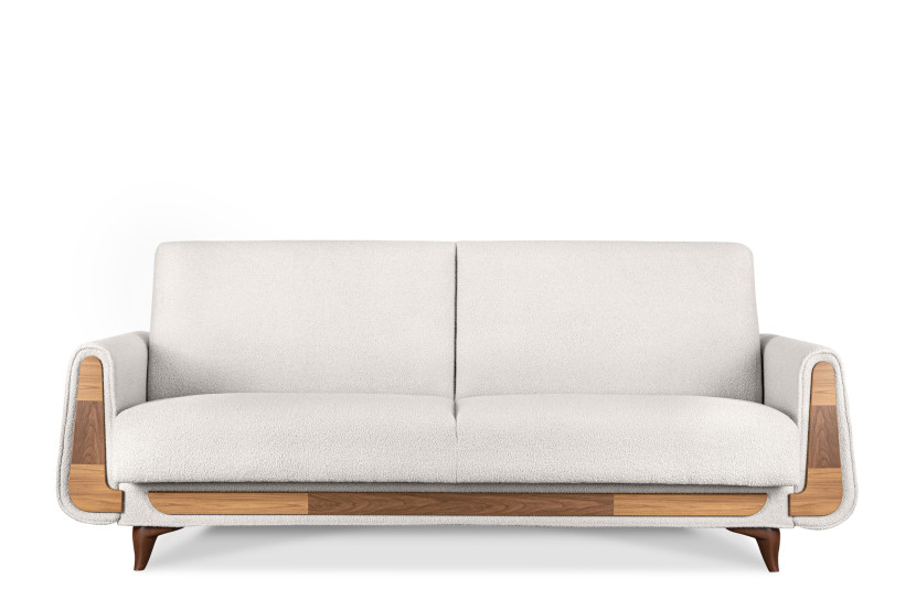 KONSIMO GUSTAVO Sofa rozkładana z pojemnikiem na pościel do salonu boucle 817499