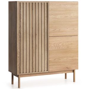 KONSIMO HARMA wysoka komoda, system Push-to-Open, z lamelami, styl loft 725768