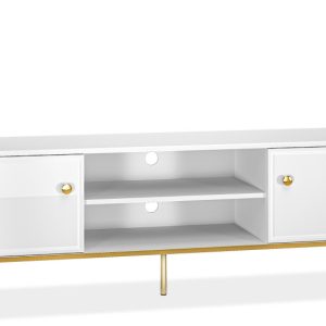 KONSIMO ISORIA Szafka RTV pod telewizor biały połysk styl glamour 757400 KONSIMO ISORIA Szafka RTV pod telewizor biały połysk styl glamour 757400