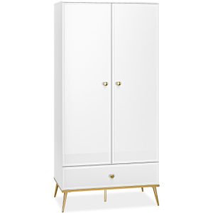 KONSIMO ISORIA Wysoka elegancka szafa z drążkiem na złotych nogach glamour 757349 KONSIMO ISORIA Wysoka elegancka szafa z drążkiem na złotych nogach glamour 757349