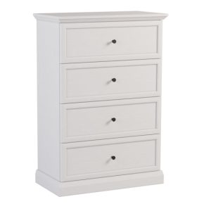 KONSIMO KATRIA Klasyczna Komoda biała, 4 szuflady, szer. 75,3 cm 847150