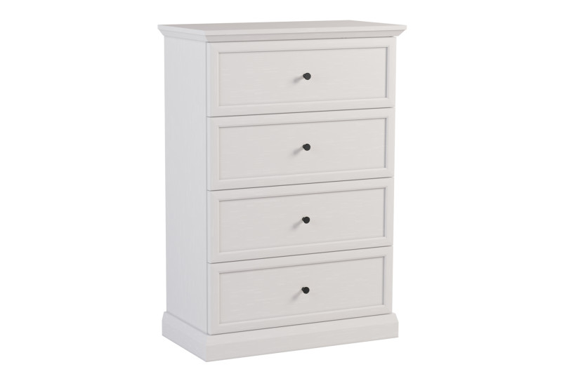 KONSIMO KATRIA Klasyczna Komoda biała, 4 szuflady, szer. 75,3 cm 847150