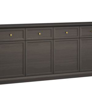 KONSIMO KATRIA Komoda czarna 4 szuflady, 4 szafki szer. 192,6 cm 847145
