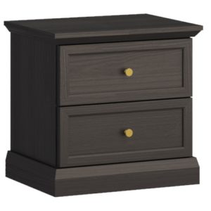 KONSIMO KATRIA Stolik nocny, szafka nocna z 2 szufladami, czarna 847252 KONSIMO KATRIA Stolik nocny, szafka nocna z 2 szufladami, czarna 847252