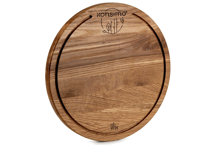 KONSIMO LESTE deska do krojenia okrągła z drewna dębowego handmade ⌀32 834343