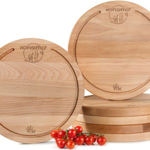 KONSIMO LESTE Komplet bukowych desek do krojenia okrągłe (6 szt.) ⌀32 834587 KONSIMO LESTE Komplet bukowych desek do krojenia okrągłe (6 szt.) ⌀32 834587
