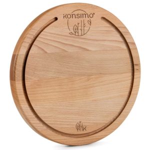 KONSIMO LESTE Okrągła deska do krojenia z drewna bukowego handmade ⌀25 834351 KONSIMO LESTE Okrągła deska do krojenia z drewna bukowego handmade ⌀25 834351