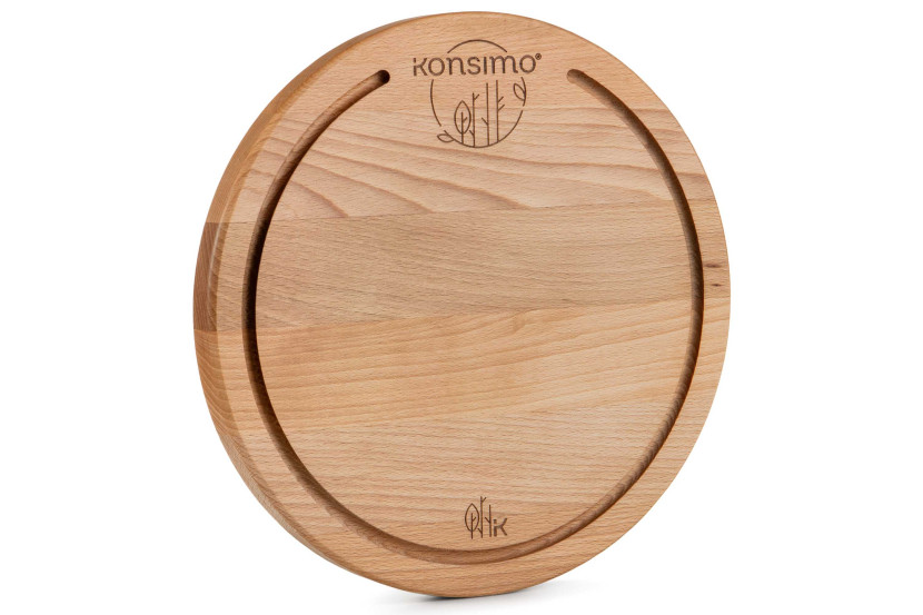 KONSIMO LESTE Okrągła deska do krojenia z drewna bukowego handmade ⌀25 834351