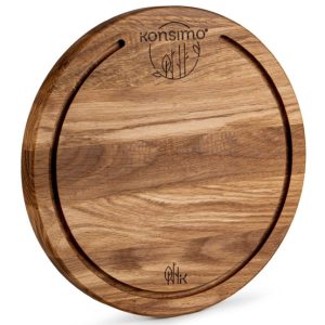 KONSIMO LESTE Okrągła deska do krojenia z drewna dębowego handmade ⌀25 834333 KONSIMO LESTE Okrągła deska do krojenia z drewna dębowego handmade ⌀25 834333