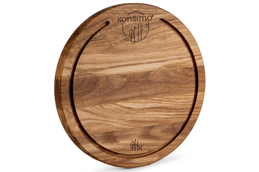 KONSIMO LESTE Okrągła deska do krojenia z drewna dębowego handmade ⌀25 834333