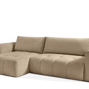 KONSIMO LIRA Narożnik lewy z funkcją spania, tkanina boucle, styl japandi 751933 KONSIMO LIRA Narożnik lewy z funkcją spania, tkanina boucle, styl japandi 751933