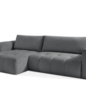 KONSIMO LIRA Narożnik lewy z funkcją spania, tkanina boucle, styl japandi 751946 KONSIMO LIRA Narożnik lewy z funkcją spania, tkanina boucle, styl japandi 751946