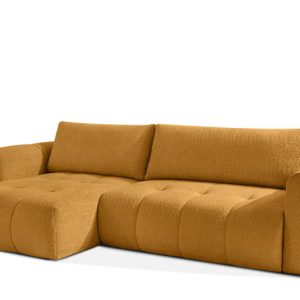 KONSIMO LIRA Narożnik lewy z funkcją spania, tkanina boucle, styl japandi 751973 KONSIMO LIRA Narożnik lewy z funkcją spania, tkanina boucle, styl japandi 751973