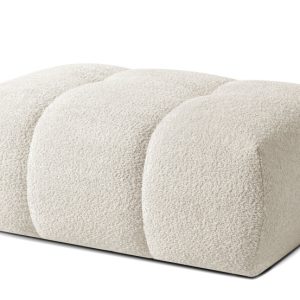 KONSIMO LIRA Puf tapicerowany tkanina boucle, z pikowaniami, styl japandi 751990 KONSIMO LIRA Puf tapicerowany tkanina boucle, z pikowaniami, styl japandi 751990