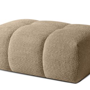 KONSIMO LIRA Puf tapicerowany tkanina boucle, z pikowaniami, styl japandi 751998 KONSIMO LIRA Puf tapicerowany tkanina boucle, z pikowaniami, styl japandi 751998