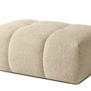 KONSIMO LIRA Puf tapicerowany tkanina boucle, z pikowaniami, styl japandi 751999 KONSIMO LIRA Puf tapicerowany tkanina boucle, z pikowaniami, styl japandi 751999