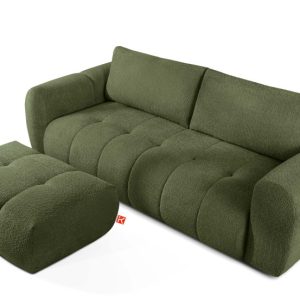 KONSIMO LIRA Sofa i puf, zestaw mebli do salonu, funkcja spania, japandi 792587 KONSIMO LIRA Sofa i puf, zestaw mebli do salonu, funkcja spania, japandi 792587