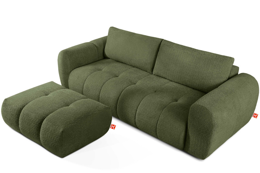 KONSIMO LIRA Sofa i puf, zestaw mebli do salonu, funkcja spania, japandi 792587