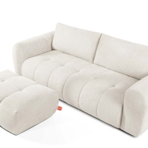 KONSIMO LIRA Sofa i puf, zestaw mebli do salonu, funkcja spania, japandi 792588 KONSIMO LIRA Sofa i puf, zestaw mebli do salonu, funkcja spania, japandi 792588
