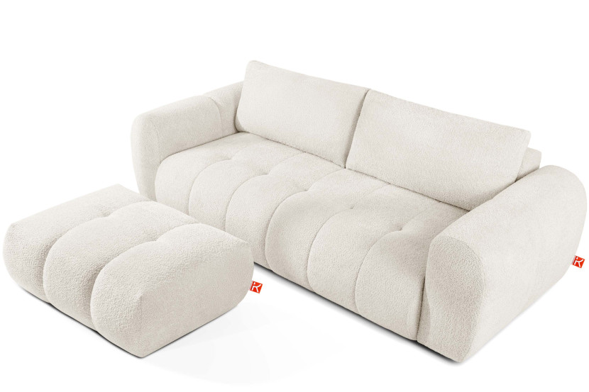 KONSIMO LIRA Sofa i puf, zestaw mebli do salonu, funkcja spania, japandi 792588