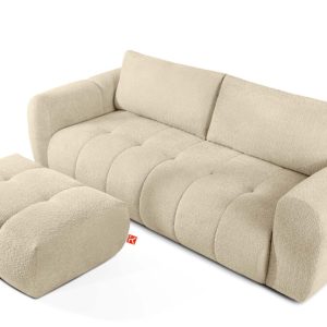 KONSIMO LIRA Sofa i puf, zestaw mebli do salonu, funkcja spania, japandi 792585 KONSIMO LIRA Sofa i puf, zestaw mebli do salonu, funkcja spania, japandi 792585